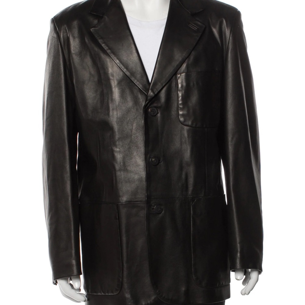 Salvatore Ferragamo Leather Moto Mens Leather Jacket